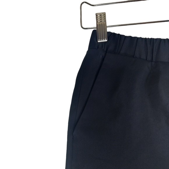 Madewell Black Pencil Knee Length Skirt Shiny With Pockets Women's Small Lined - Picture 2 of 5